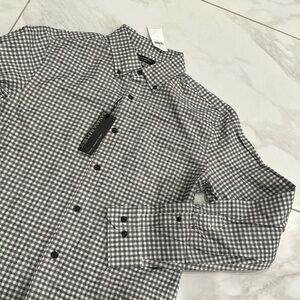 Banana Republic Men Small Gray Luxe Flannel Grant Fit Shirt Gingham Plaid Size S